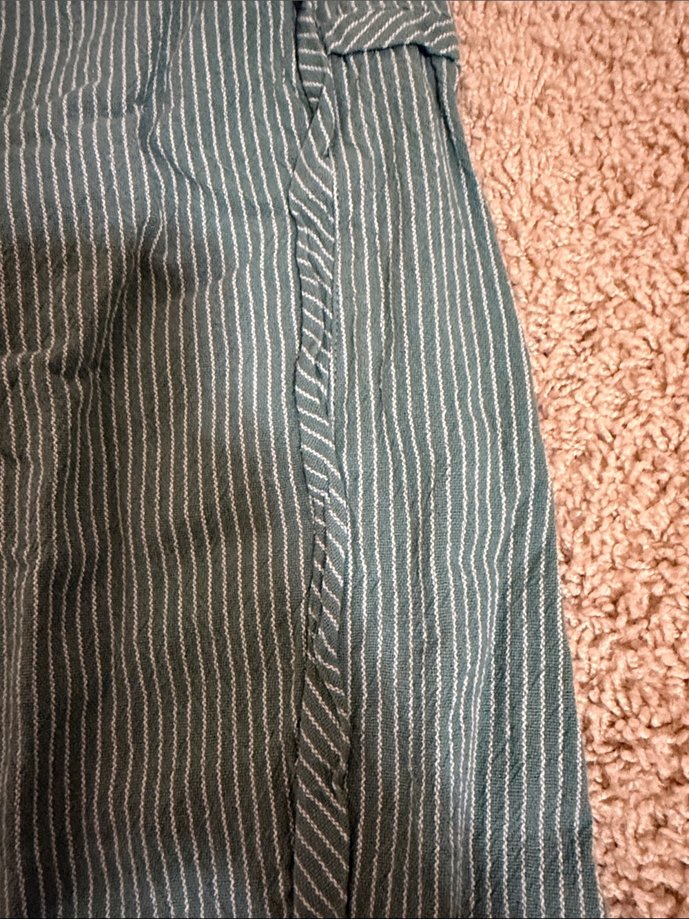 Free People green Stripe Drawstring something good barrel pants - Picture 4 of 6